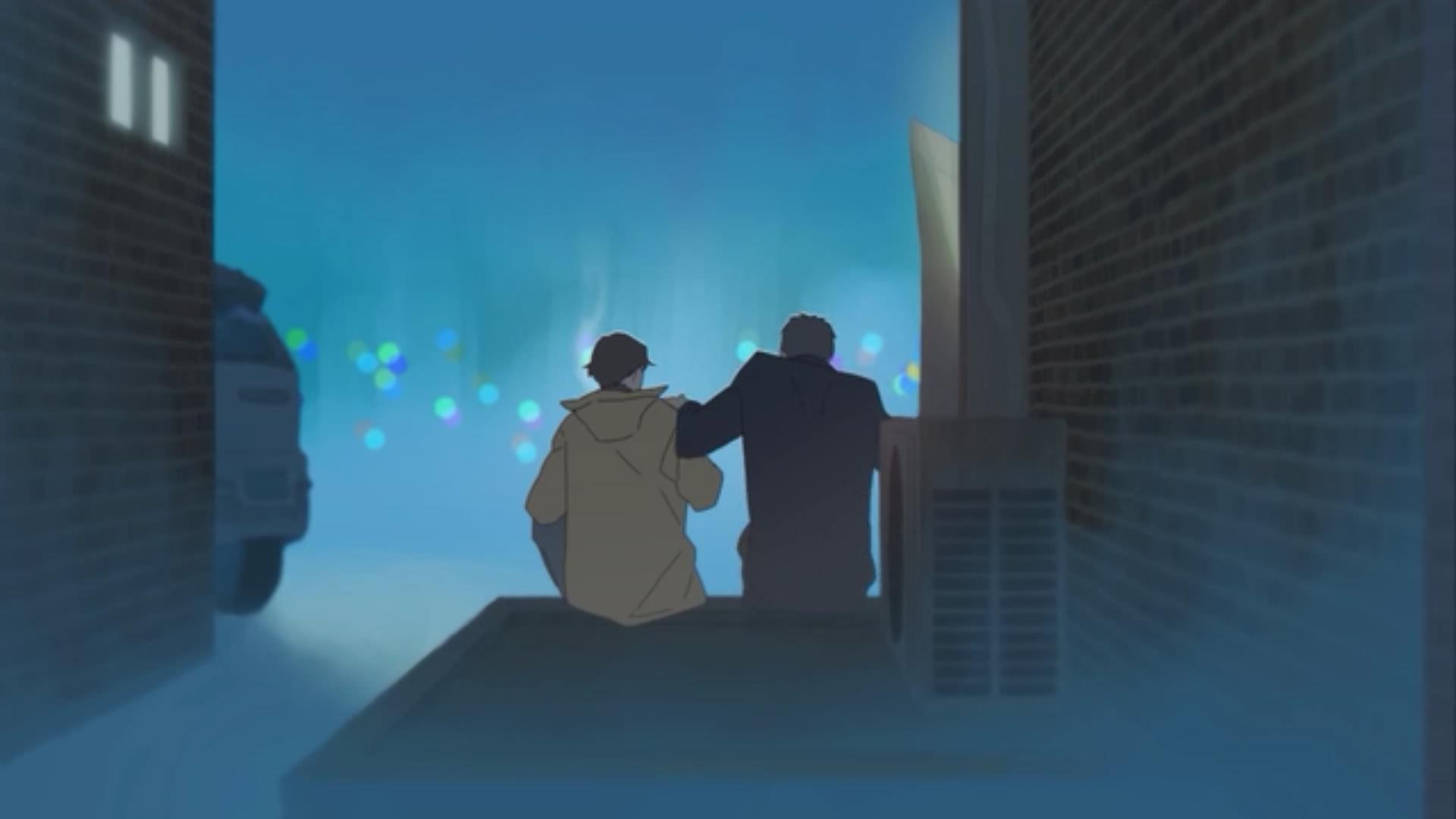 韩国短篇同志动漫《呼吸过度》图解第一集:同学会上的相遇