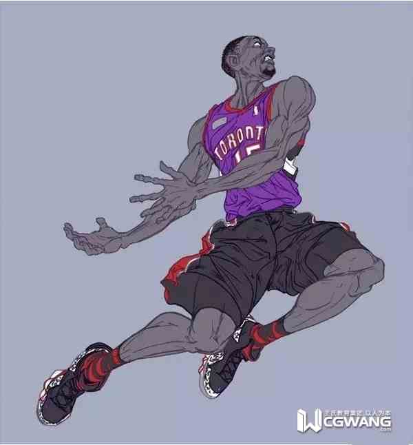 cg插画师王凌,扣篮插画素材高清