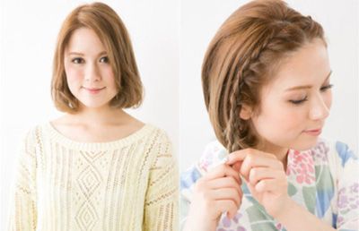 簪子盘发教程中短发,女生短发盘发简单好看的视频