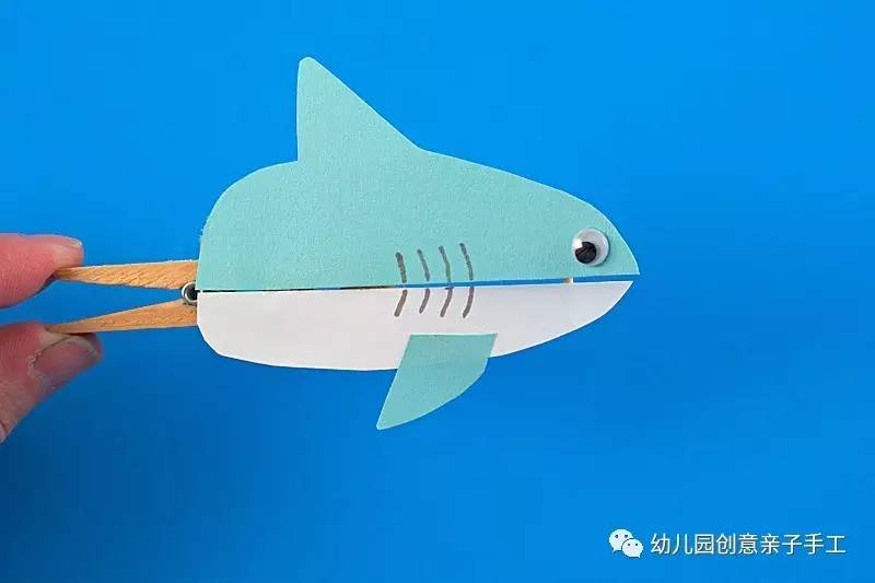 幼儿园手工折纸大鲨鱼,幼儿园手工鲨鱼折纸
