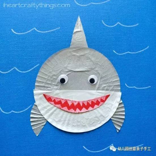幼儿园手工折纸大鲨鱼,幼儿园手工鲨鱼折纸