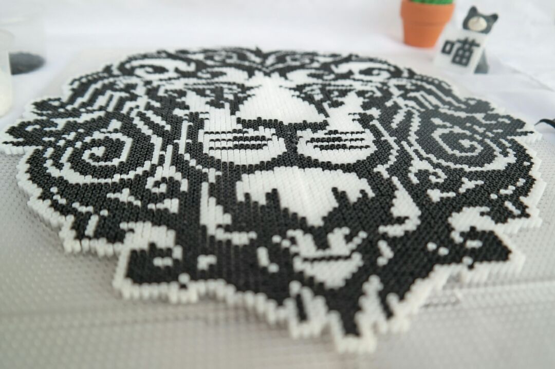 黏土招财猫装饰画,龙猫撑高级灰创意画