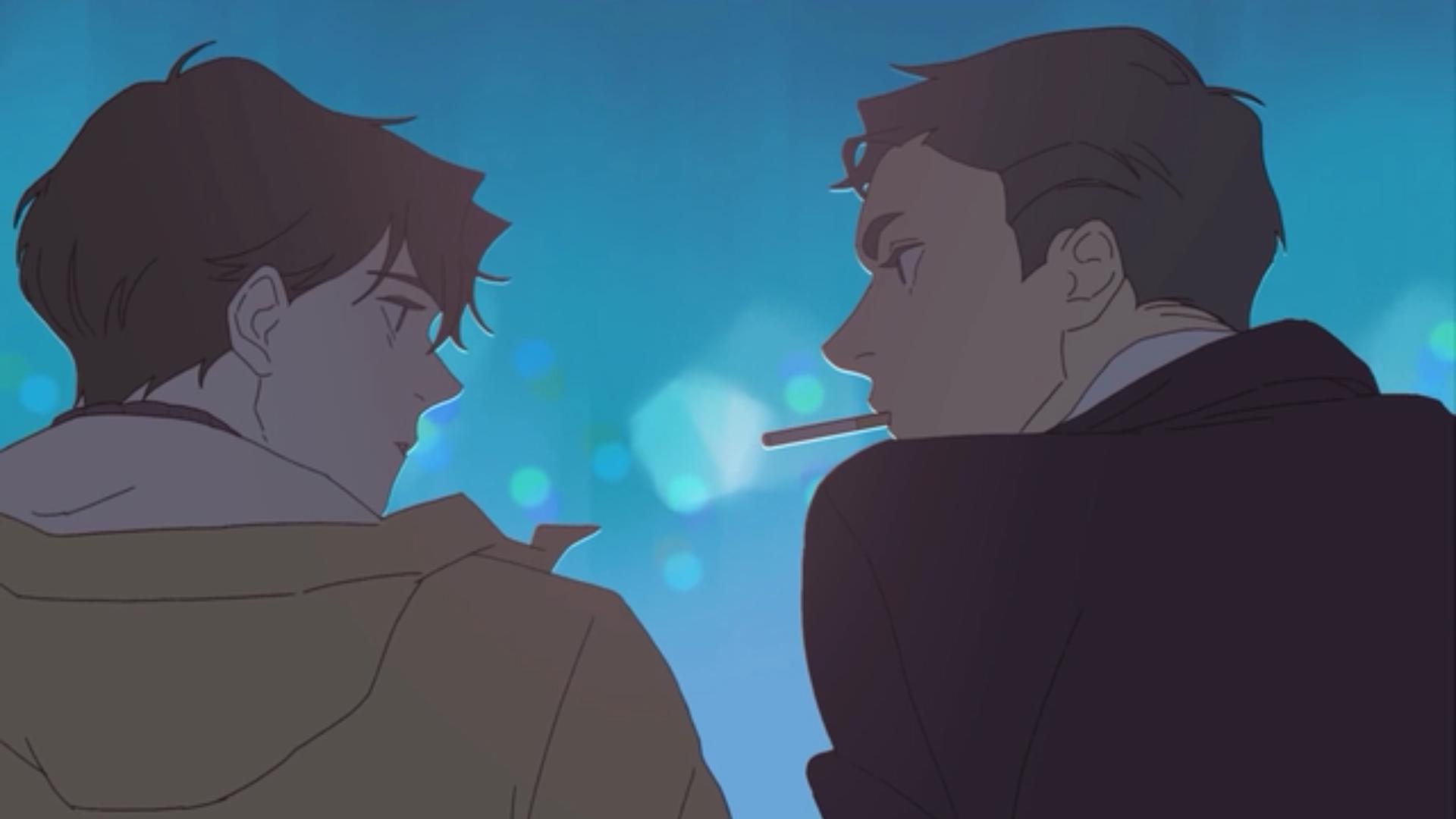 韩国短篇同志动漫《呼吸过度》图解第一集:同学会上的相遇