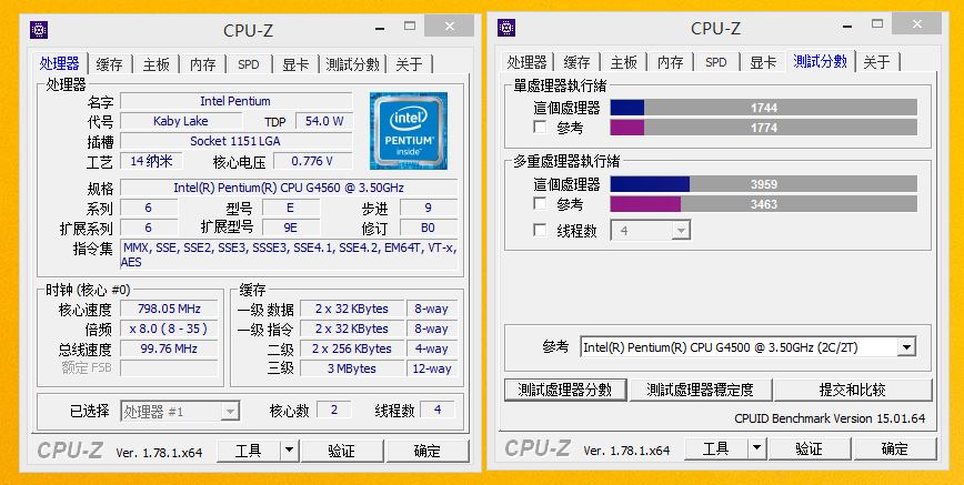 6代i5和g4560的差距,g4560双核两线程