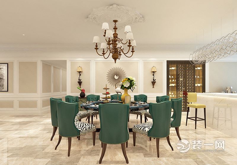 石家庄兰园横厅户型装修效果图,石家庄碧景园160平装修效果图