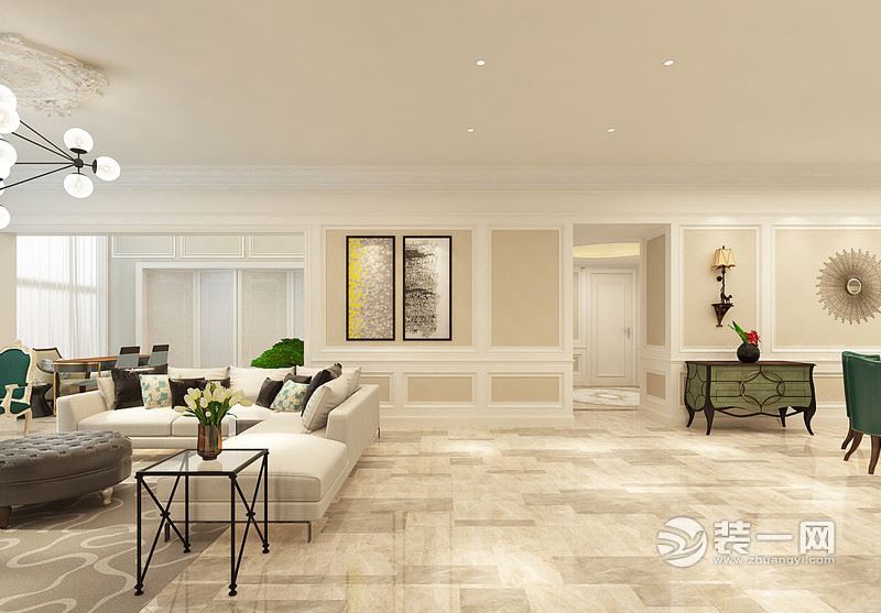 石家庄兰园横厅户型装修效果图,石家庄碧景园160平装修效果图