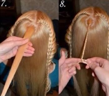 马尾辫好看的编发教程中长发,女童网状立体马尾辫