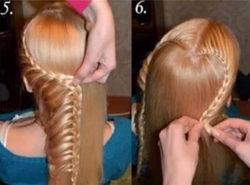 马尾辫好看的编发教程中长发,女童网状立体马尾辫