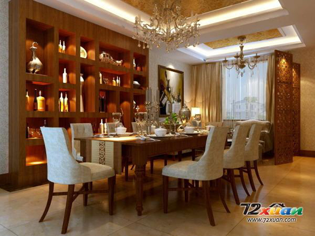 100个餐厅柜效果图,40平方餐厅包厢效果图