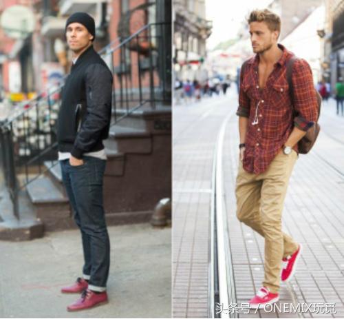 如何搭配运动鞋男,女士红色袜子搭配运动鞋
