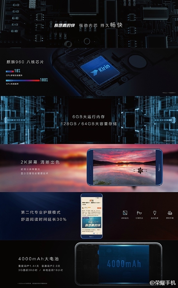 荣耀v9参数及图片,荣耀v9蓝色参数