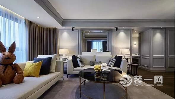 高级灰精致空间，天津远洋红熙郡138平欧美混搭四居室设计