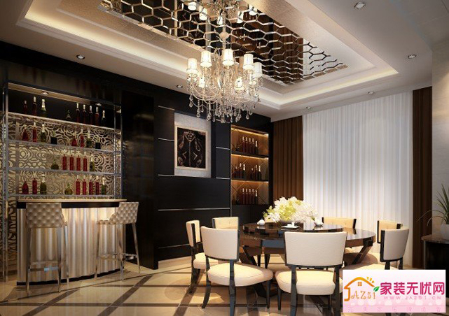 100个餐厅柜效果图,40平方餐厅包厢效果图