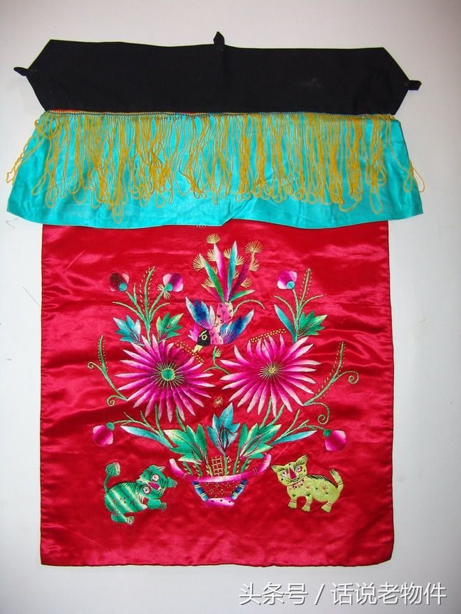 老绣品四幅,老绣品灯帘图片欣赏