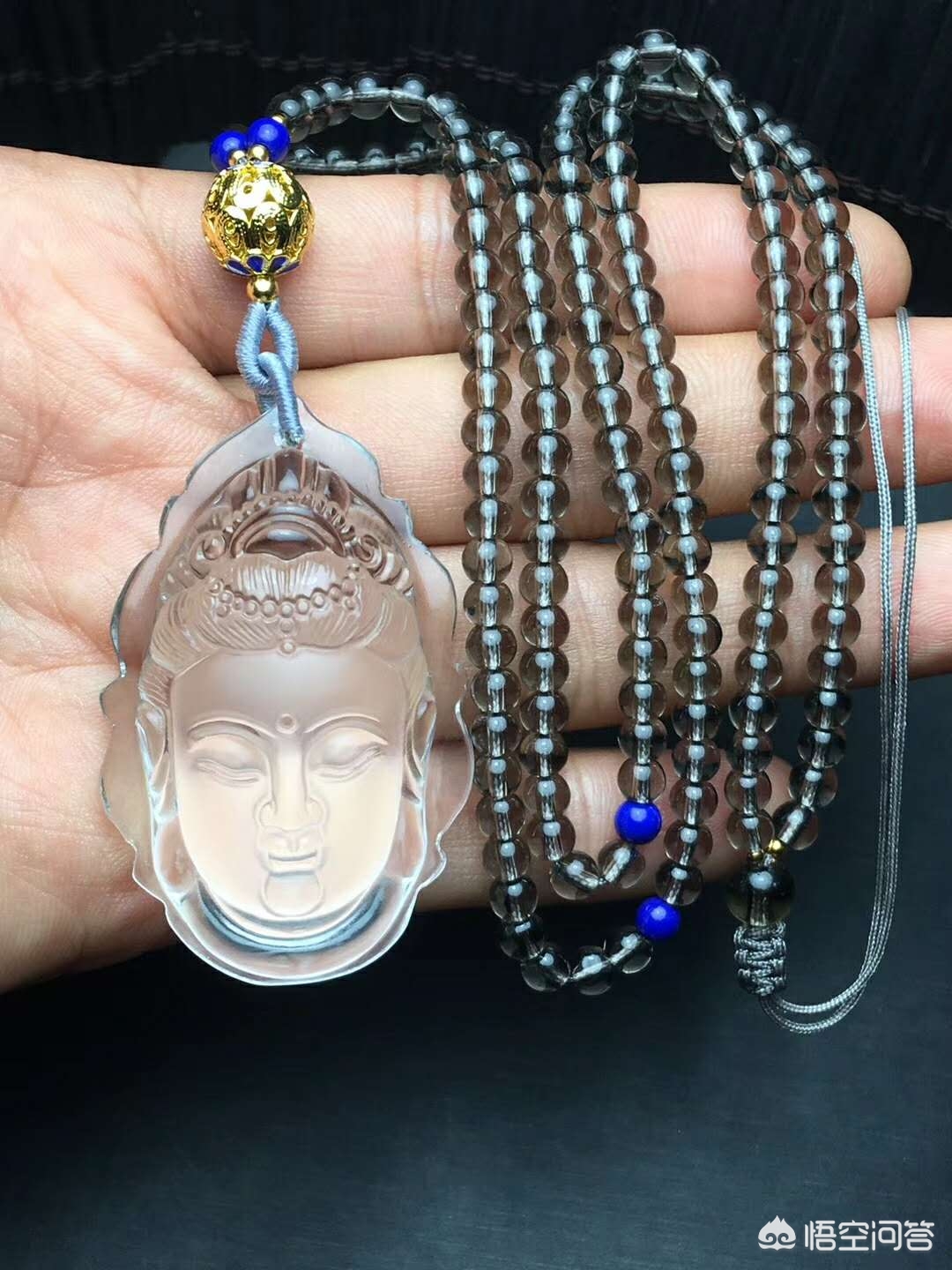 水晶吊坠项链做法,水晶项链配和田玉吊坠