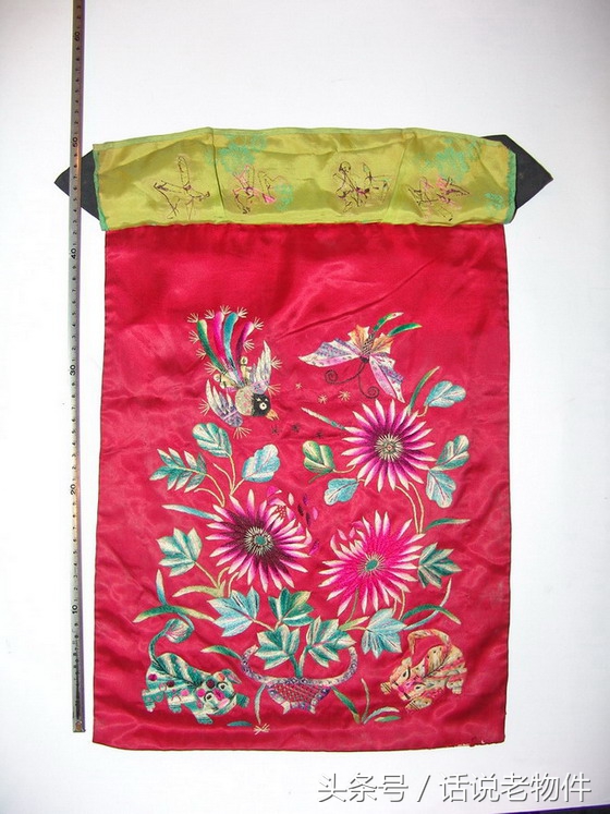 老绣品四幅,老绣品灯帘图片欣赏