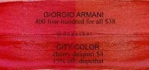 阿玛尼挚爱400和迪奥哑光999,dior999经典正红色口红图片