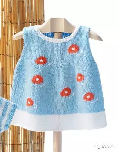 从下往上编织毛线背心裙怎样减针,毛线编织宝宝拼色背心裙图片大全