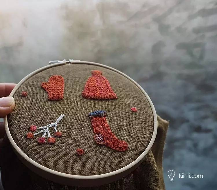 日本刺绣艺术家AliceMakabe的清新刺绣小品