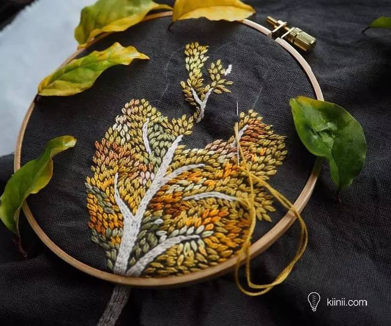 日本刺绣艺术家AliceMakabe的清新刺绣小品