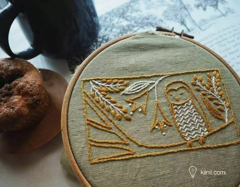 日本刺绣艺术家AliceMakabe的清新刺绣小品