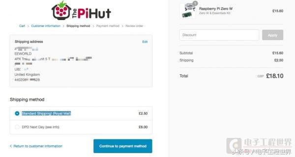 一步一步教你从英国购买RaspberryPiZeroW