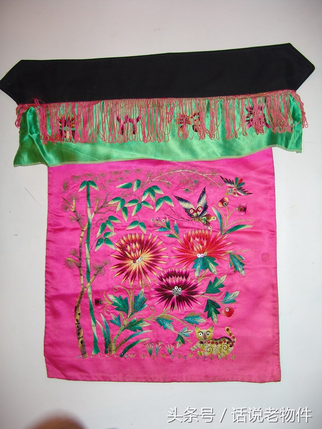 老绣品四幅,老绣品灯帘图片欣赏