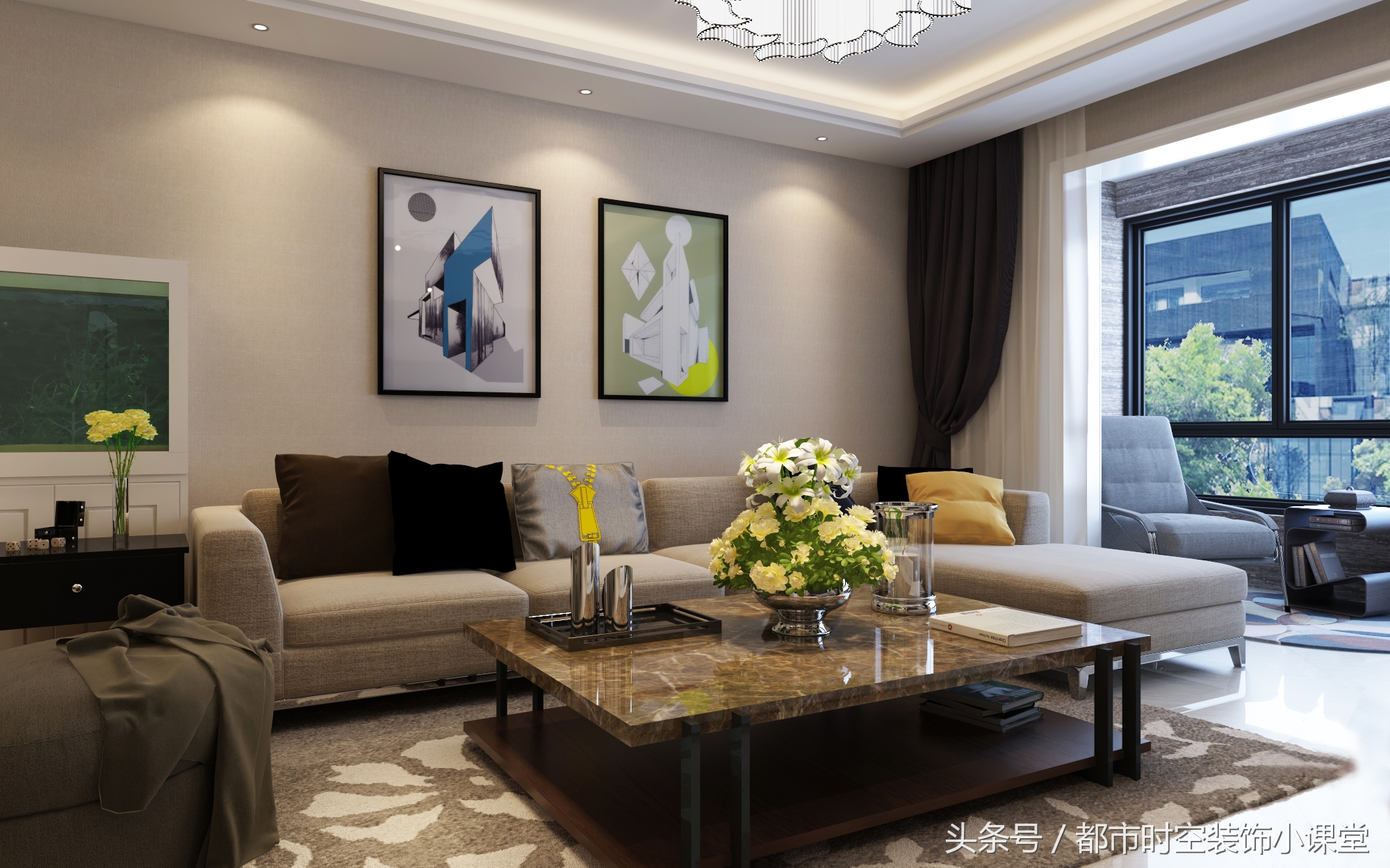 现代简约轻奢风户型图,119平房子现代轻奢风格