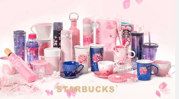 星巴克樱花系列杯子2022,樱花礼盒星巴克