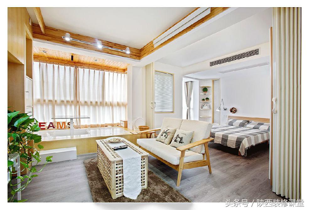 原木风一梯一户,一户一房一厅装修效果图