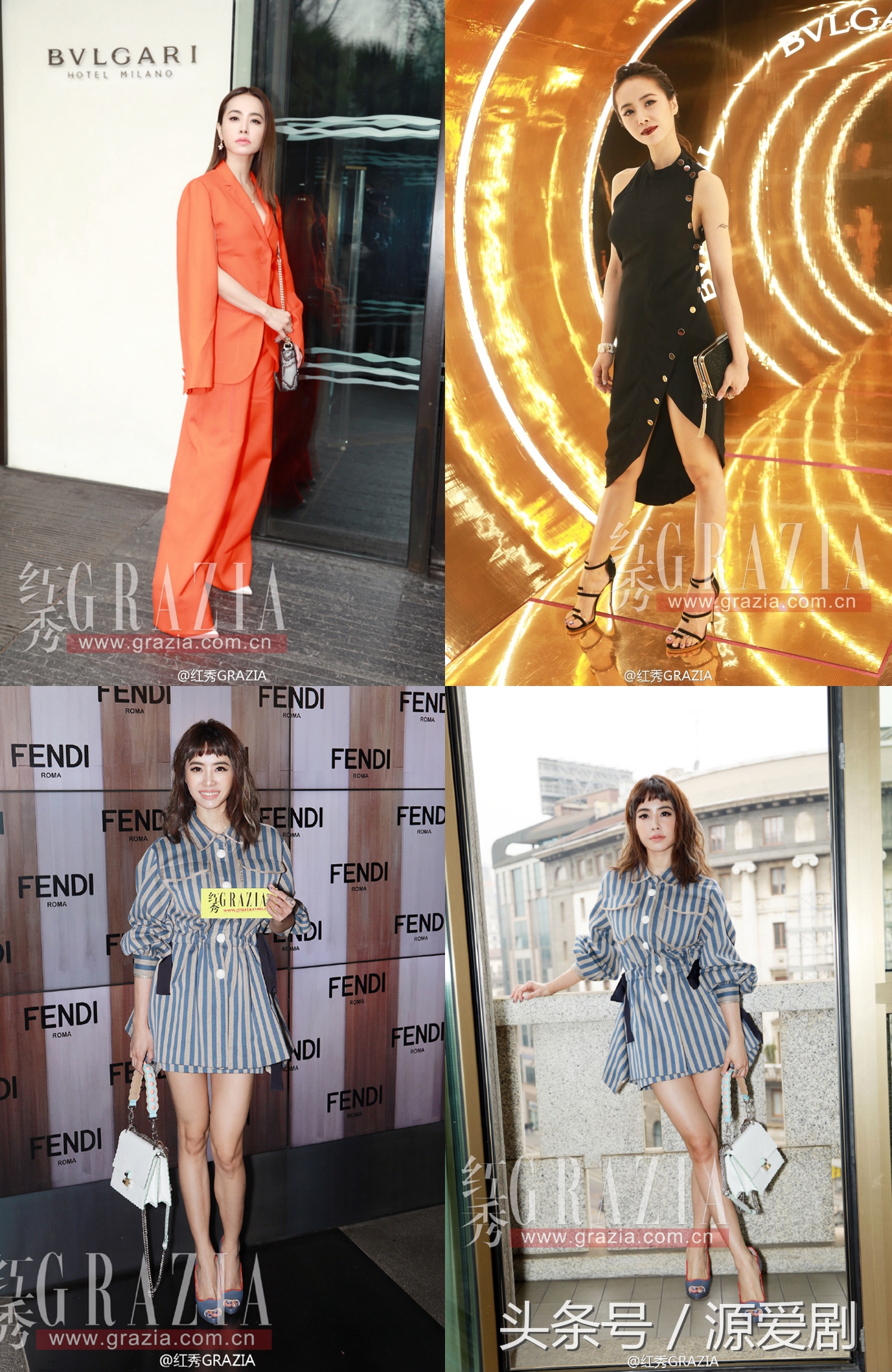 时装周唐嫣一袭红装惊艳全场,时尚穿搭看过来