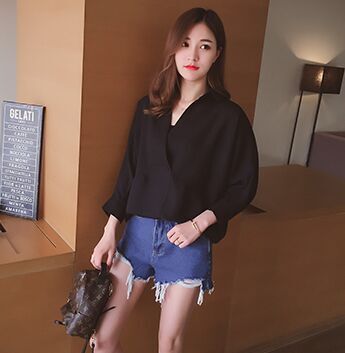 牛仔上衣外套女最新款拼接中长款,复古拼接牛仔外套女春秋宽松夹克