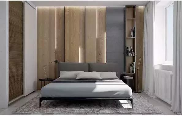 原木风卧室软包背景墙,2米8的软包卧室背景墙效果图