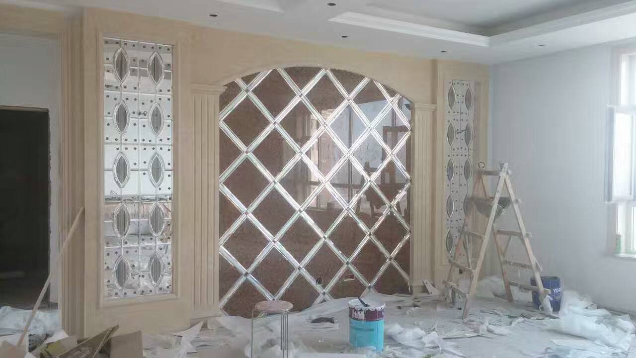 高端背景墙玻璃设计定制,玻璃背景墙轻奢