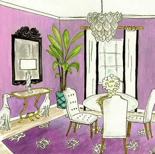 软装自学手绘图,手绘软装效果图