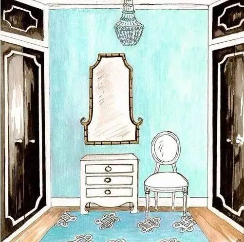 软装自学手绘图,手绘软装效果图