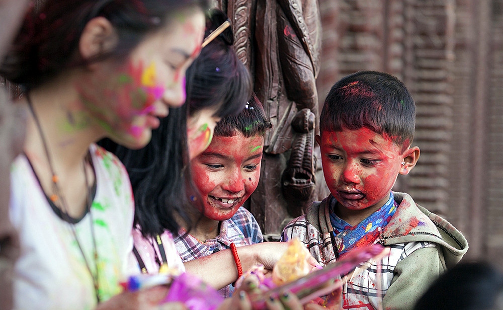 尼泊尔洒红节掠影,尼泊尔洒红节旅游