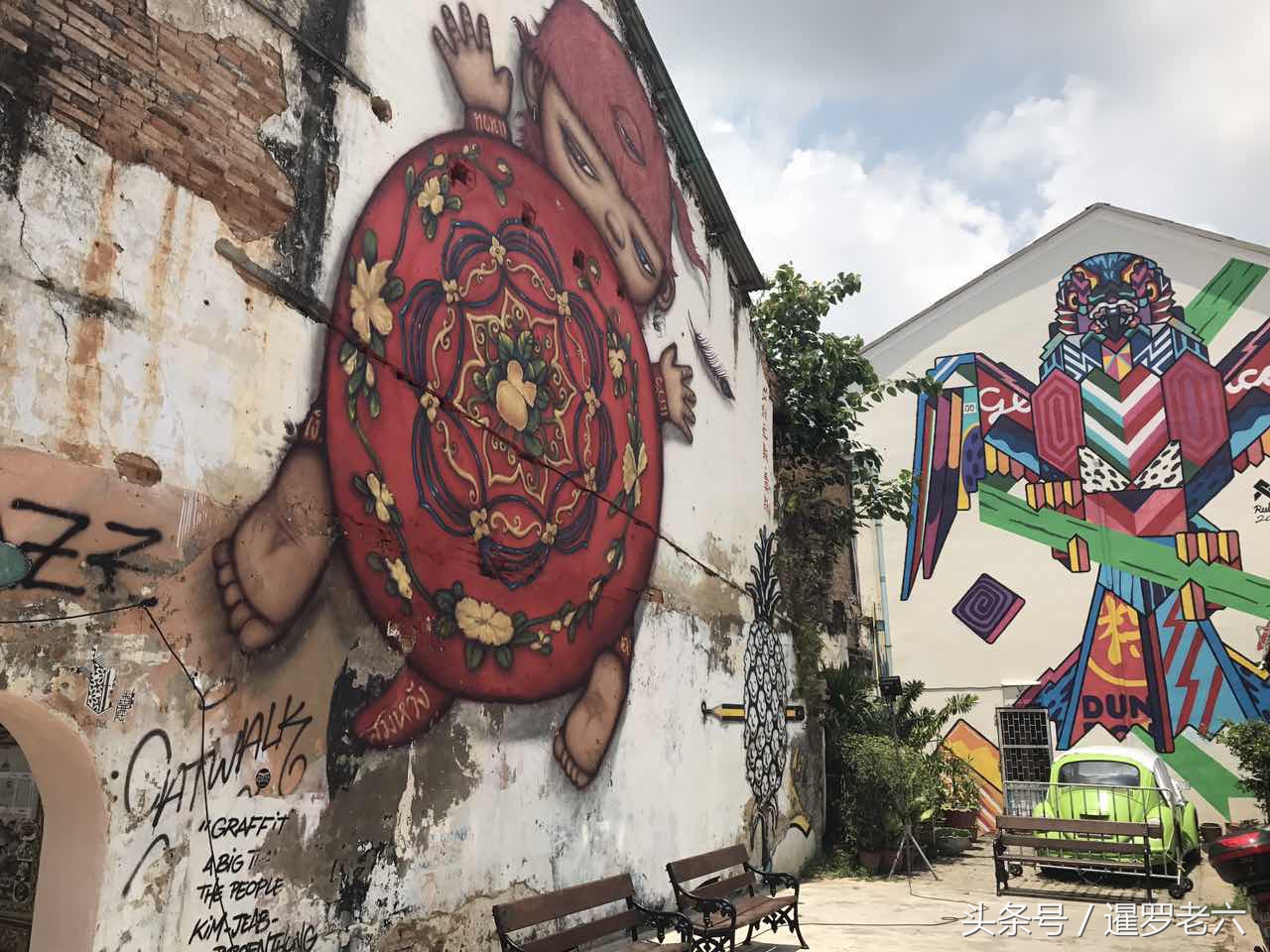 坐着小车去逛“普吉镇”，原汁原味的旧式建筑，满街都是中国风！