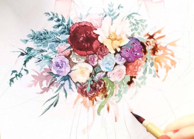 水彩画爱情教程,水彩绘画教程画玫瑰花图片