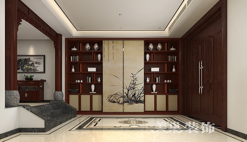 别墅背景墙手绘图,别墅手绘背景墙