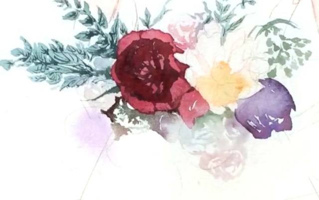 水彩画爱情教程,水彩绘画教程画玫瑰花图片