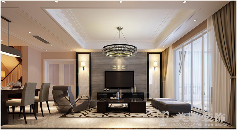 郑州民安北郡顶层复式,民安北郡三室两厅装修