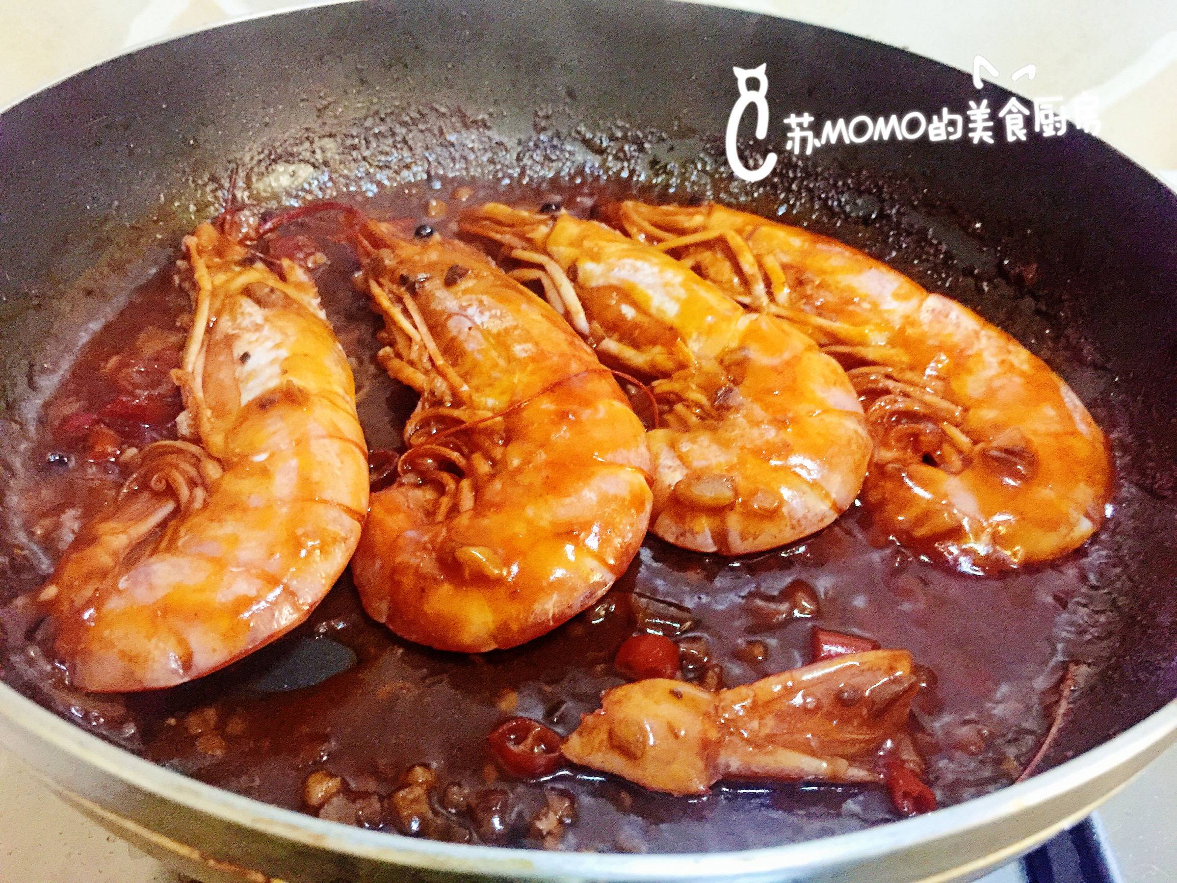 阿根廷去头红虾番茄味,芝士焗阿根廷红虾