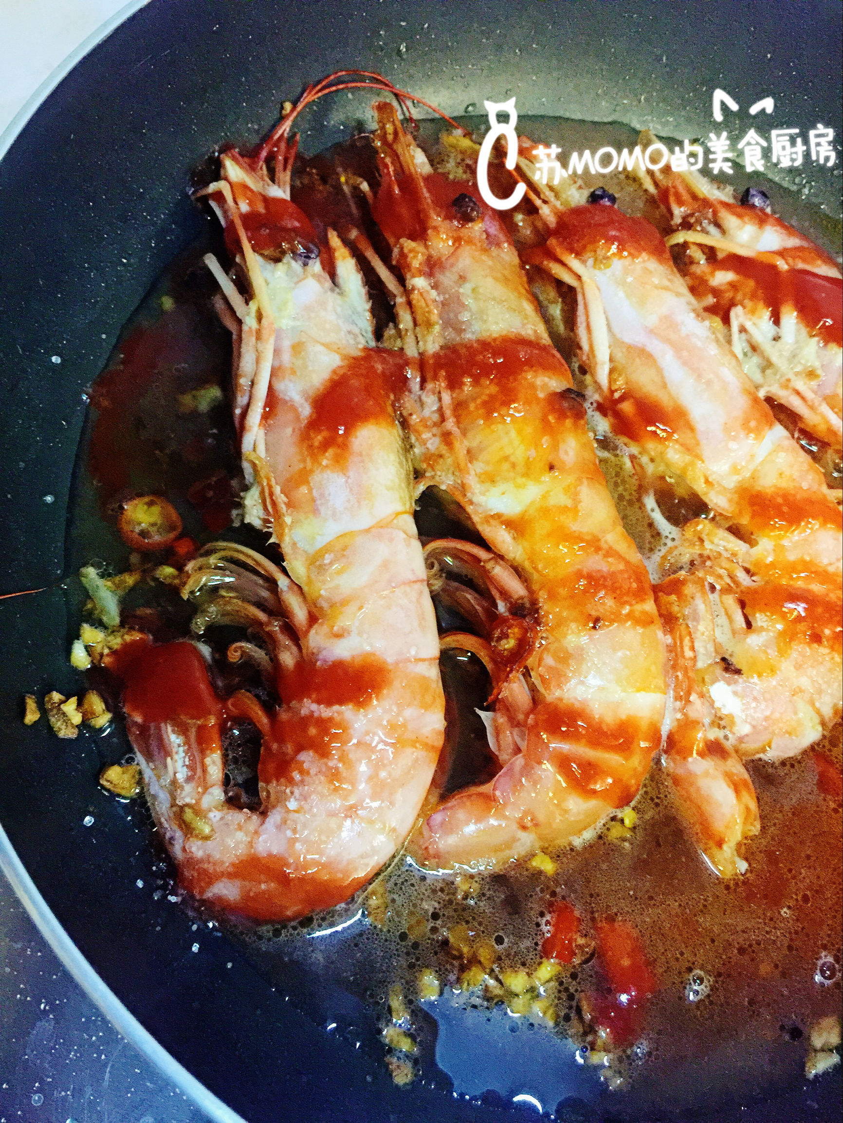 阿根廷去头红虾番茄味,芝士焗阿根廷红虾