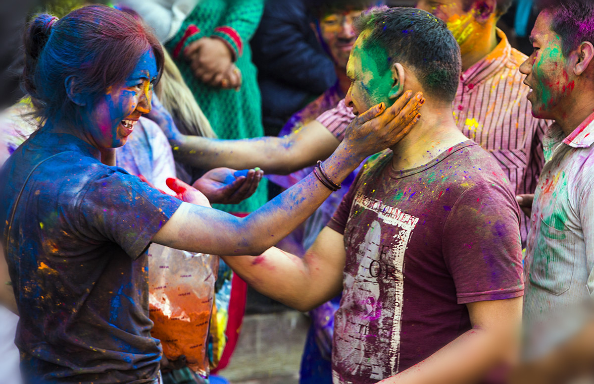 尼泊尔洒红节掠影,尼泊尔洒红节旅游