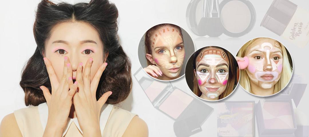 神奇脸型矫正操,瓜子脸高光修容教程初学者