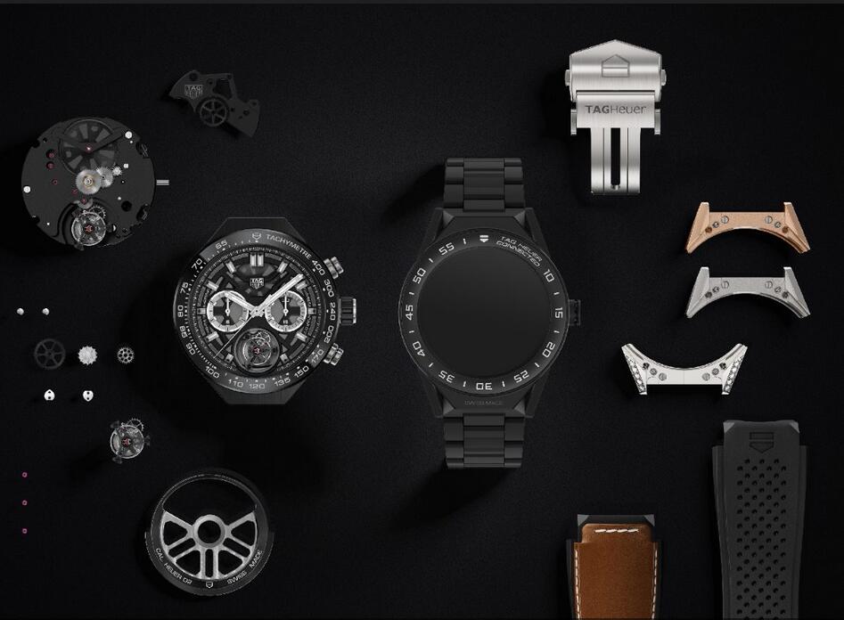 泰格豪雅运动系列图片,泰格豪雅智能腕表和苹果腕表