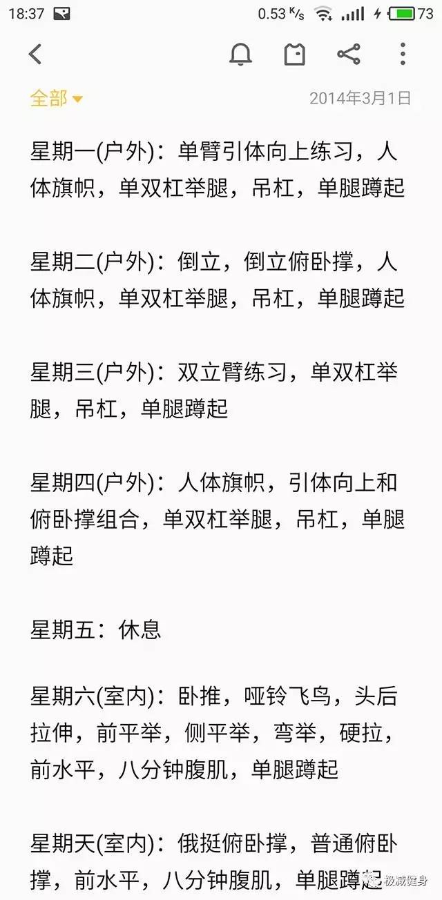 0基础街头健身入门训练计划,需要一份街头健身一周计划表