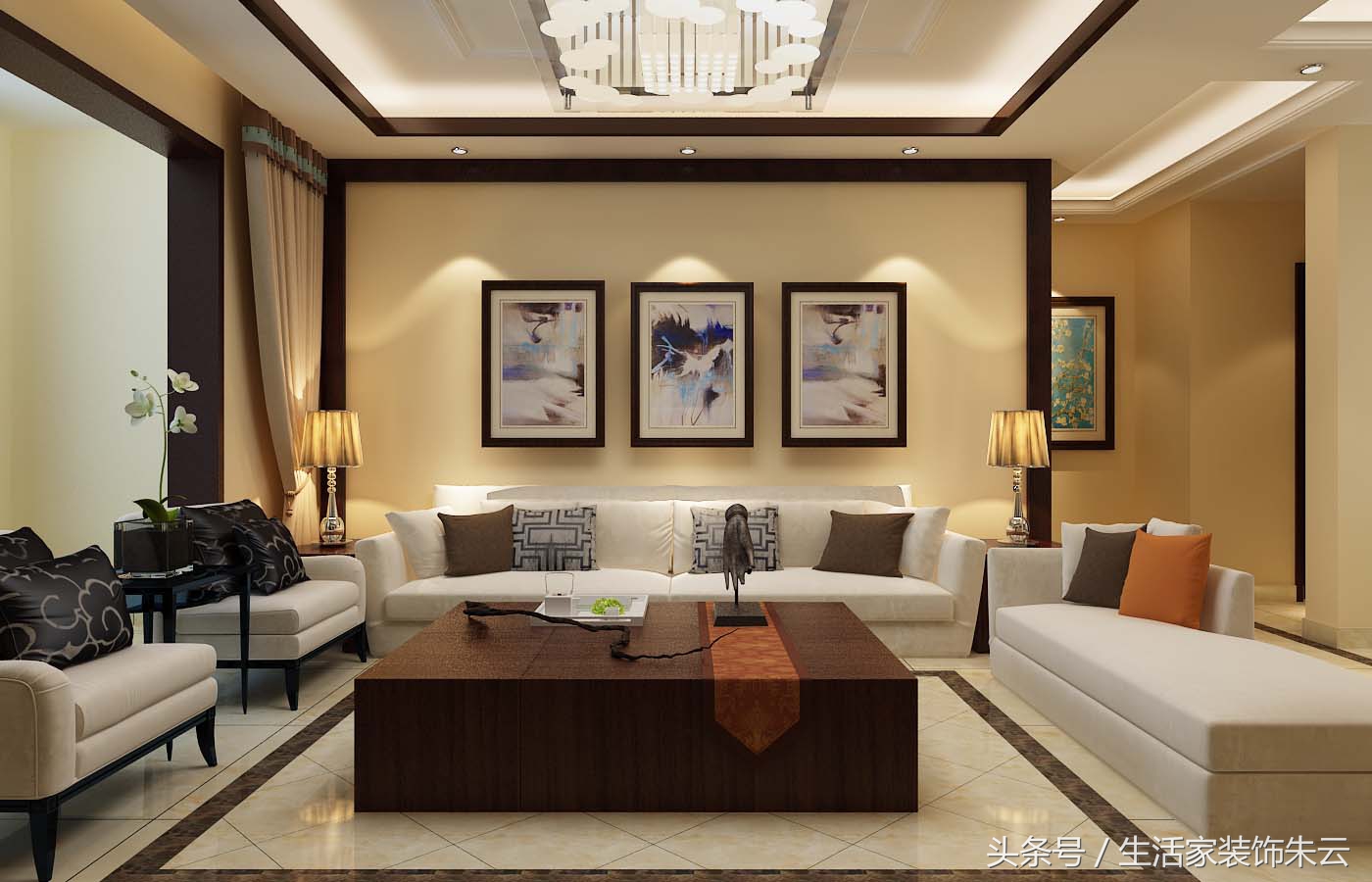 石家庄北郡装修设计效果图,石家庄100平米中式简装效果图