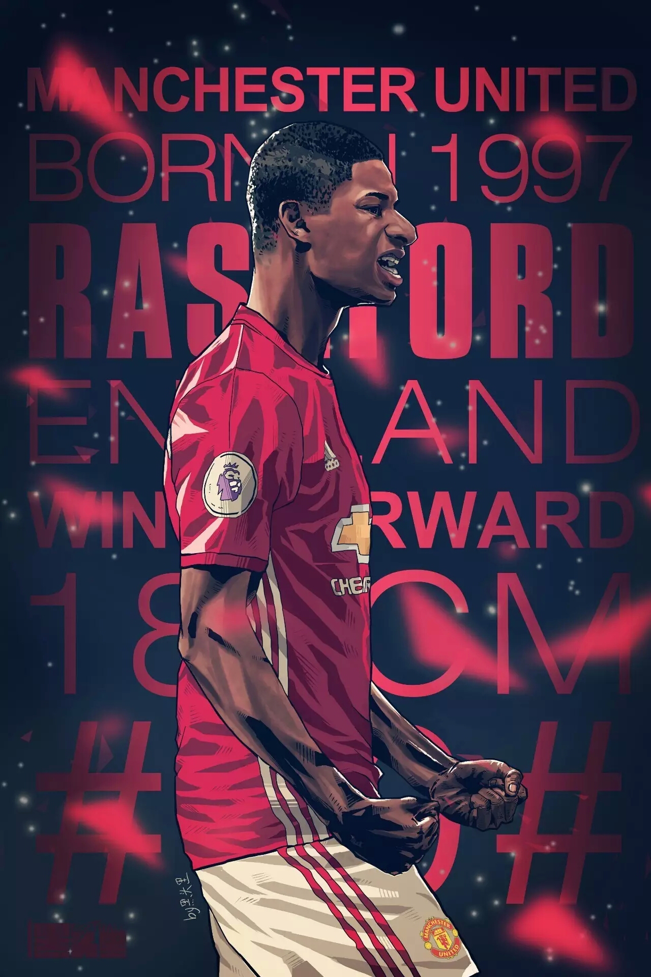 手绘头像足球曼联,足球插画手绘